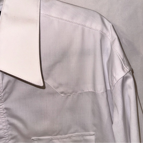 Wrangler Vintage Shirt Men XL 17 1/2-35 X-Long Tails White Pearl Snap - Picture 4 of 11